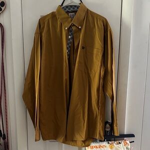 Cinch Golden Shirt with Patterned Accents